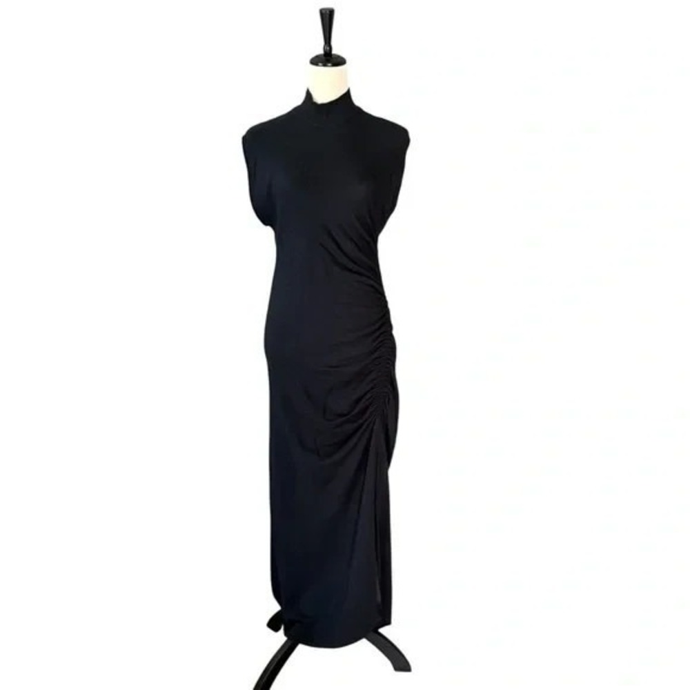Daily Practice by Anthropologie Black Ruched Maxi Dress Women's‎ M NWT $98